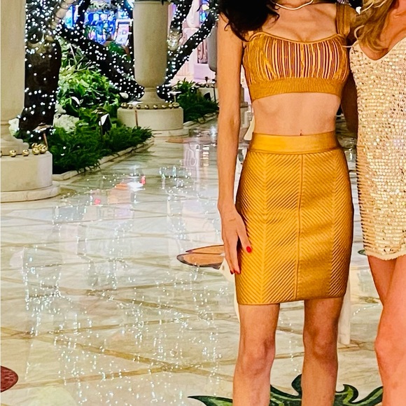 Herve Leger Bronze Skirt Set - Picture 2 of 6